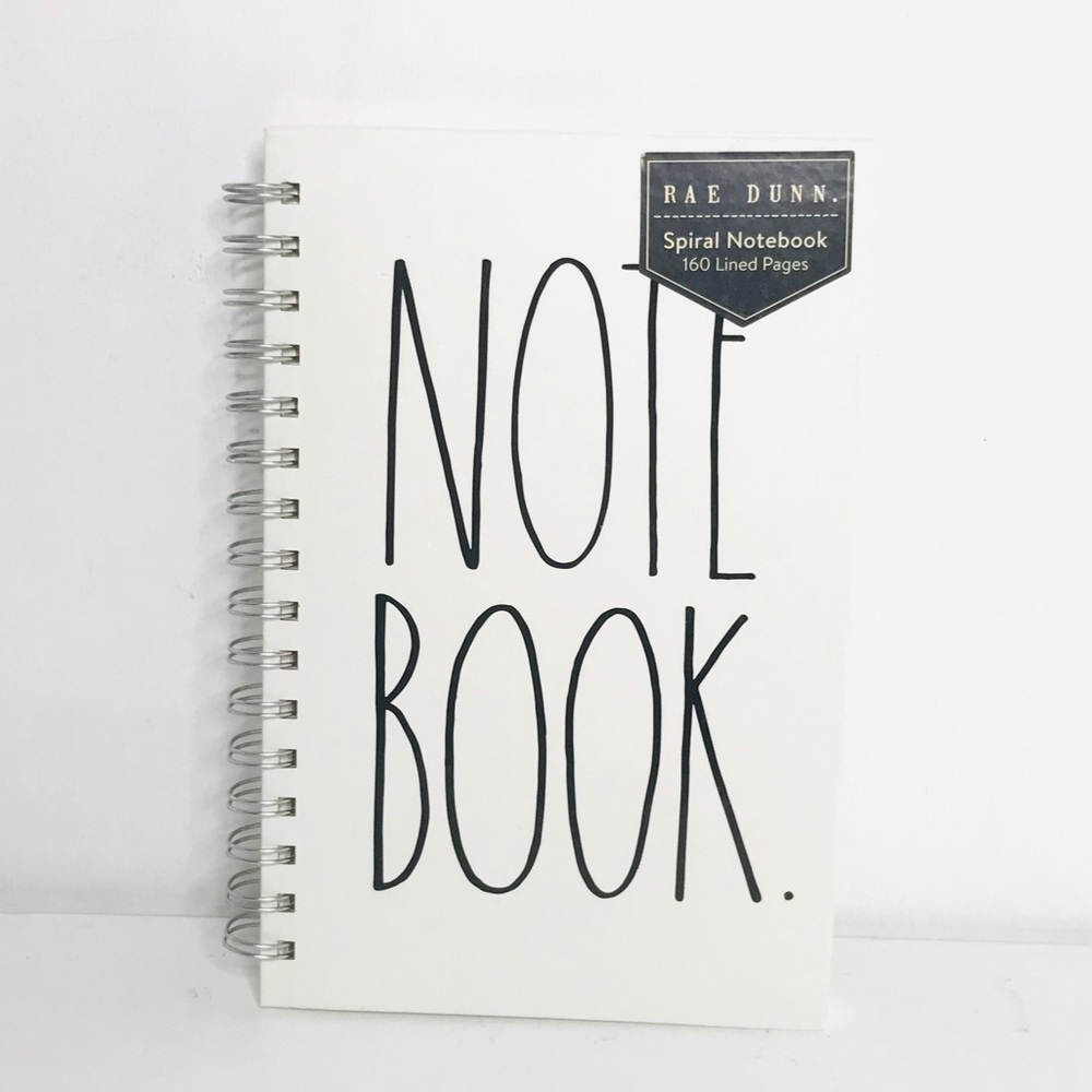 Rae Dunn Spiral Lined Notebook 160 pages